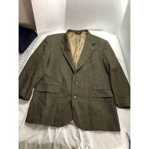 J Riggings Mens Sport Blazer Coat Color Brown 44L Wool / Silk / Laine/ Soie